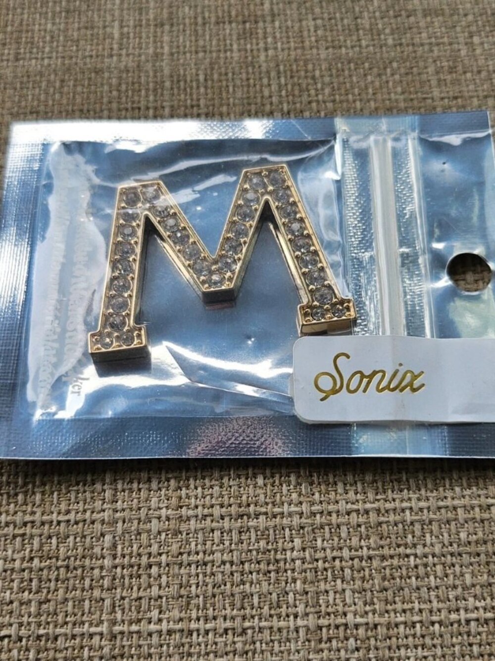 Sonia Initial M Sticker Gold Tone Crystals Fashion Jewelry NEW - Picture 3 of 8